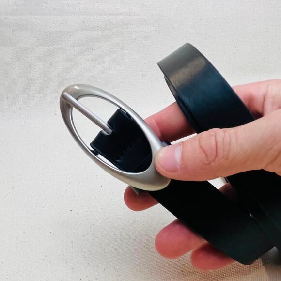 y2k style black american western simple designer oval belt - Picture 5 of 7